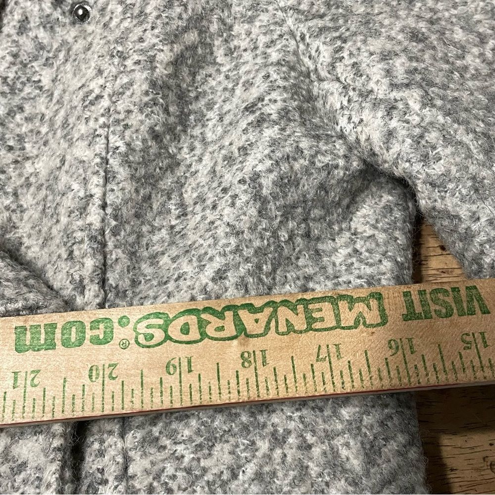 Mo-Ka Wool Wrap Belted Shawl Funnel Neck Draped Cropped Trench Coat Women’s L - Picture 7 of 8